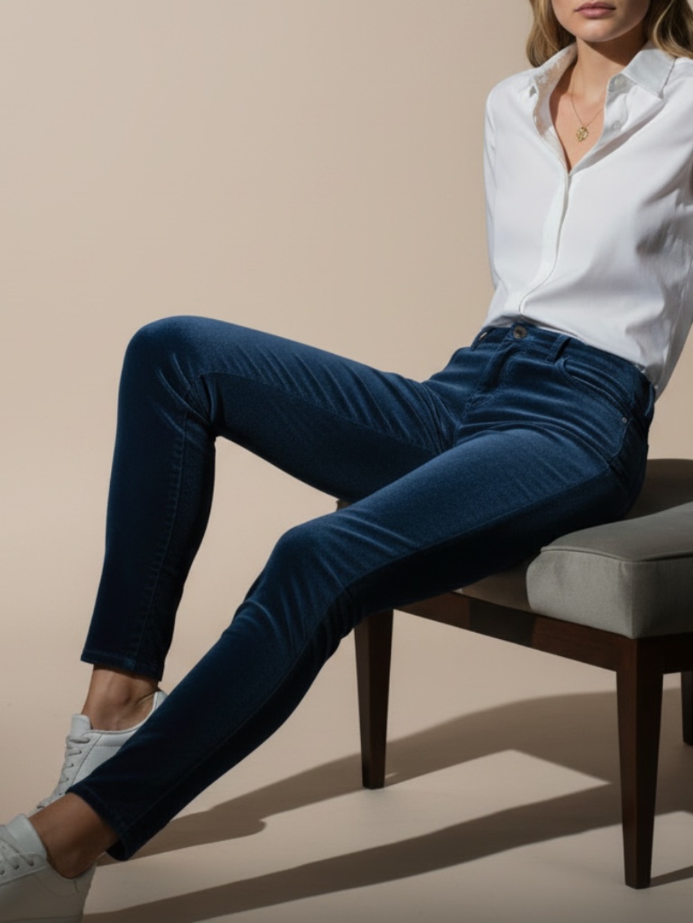 Maje Paris Velvet Skinny Trousers | Midnight Noir Black | Size 36 | Luxe Archive